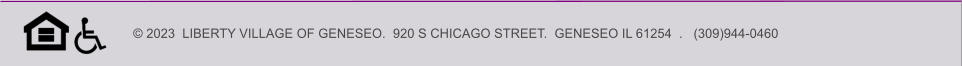 © 2023  LIBERTY VILLAGE OF GENESEO.  920 S CHICAGO STREET.  GENESEO IL 61254  .   (309)944-0460